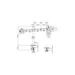 Equip soporte de escritorio articulado para dos monitores de 17 a 32 pulgadas, en color negro, SKU 65015707101