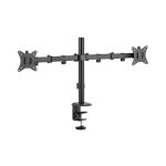 Equip soporte de escritorio articulado para dos monitores de 17 a 32 pulgadas, en color negro, SKU 65015707101
