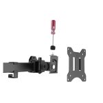 Soporte articulado de sobremesa Equip 650158 para triple monitor compatible con pantallas de 17 a 32 pulgadas, negro y ajustable