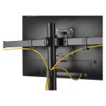 Soporte articulado de sobremesa Equip 650158 para triple monitor compatible con pantallas de 17 a 32 pulgadas, negro y ajustable