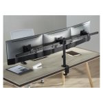 Soporte articulado de sobremesa Equip 650158 para triple monitor compatible con pantallas de 17 a 32 pulgadas, negro y ajustable