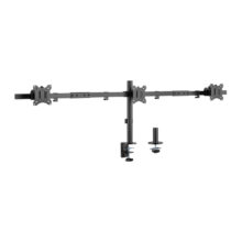 Soporte articulado de sobremesa Equip 650158 para triple monitor compatible con pantallas de 17 a 32 pulgadas, negro y ajustable