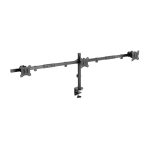 Soporte articulado de sobremesa Equip 650158 para triple monitor compatible con pantallas de 17 a 32 pulgadas, negro y ajustable