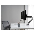Equip Soporte de sobremesa para monitor triple de 17 a 27 pulgadas, SKU 650162, ideal para configuraciones de múltiples monitores