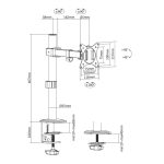 Equip soporte de escritorio articulado, ajustable para monitores de 17 a 32 pulgadas en color blanco, SKU 650166