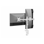 Equip Soporte de escritorio articulado para dos monitores de 17 a 32 pulgadas, color blanco, SKU 650167