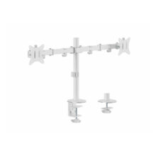 Equip Soporte de escritorio articulado para dos monitores de 17 a 32 pulgadas, color blanco, SKU 650167