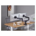 Equip soporte de sobremesa para monitores dobles de 17 a 35 pulgadas en color negro. SKU: 650182