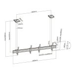 Soporte de techo Equip 650373 para doble pantalla de 45 a 55 pulgadas, fabricado en acero robusto, SKU 650373