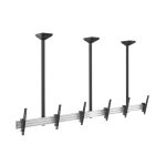 Soporte de techo Equip para tres pantallas de 45 a 50 pulgadas, con instalación segura y ajuste versátil. SKU: 650374