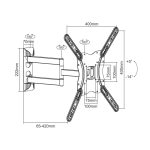 Soporte articulado de pared para TV Equip, compatible con televisores de 23 a 55 pulgadas, SKU 650407