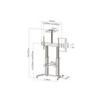 Pantalla telescópica ultragrande de Equip, ajustable entre 60 a 100 pulgadas, con carro LFD, SKU 650605.