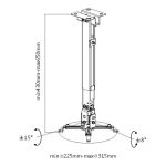 Soporte de pared y techo para proyector, color negro, SKU 650702. Diseño ajustable y robusto de Equip.