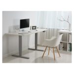 Bipedestador eléctrico Equip ERGO, color blanco, con doble motor y excelente ergonomía. SKU: 650804.