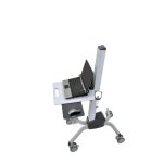 Imagen del soporte de suelo Ergotron Neo-Flex Laptop Cart en color gris con ruedas multimedia. SKU 24-205-214.