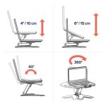 Soporte Ergotron Neo-Flex para ordenador portátil color negro, ajustable en altura, SKU 33-334-085