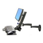 Ergotron 200 Series Combo Arm de 61 cm (24 pulgadas), montura de pared en color negro, SKU 45-230-200