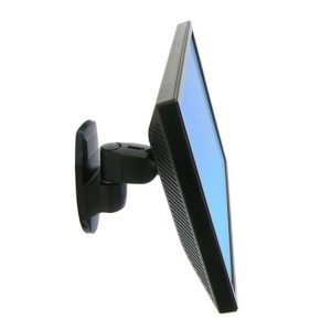 Soporte de pared Ergotron 200 Series con pivote ajustable para monitores de hasta 61 cm (24 pulgadas), color negro, SKU 45-232-200