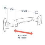 Ergotron LX Series LX Wall Monitor Arm en color blanco, ideal para monitores de hasta 86,4 cm (34 pulgadas), modelo 45-243-216
