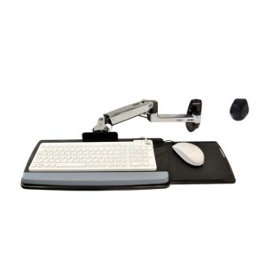 Ergotron LX Wall Mount Keyboard Arm Plata con ajuste flexible SKU 45-246-026 para maximizar el espacio en monitores