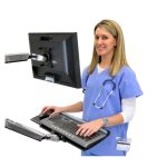 Ergotron LX Wall Mount Keyboard Arm Plata con ajuste flexible SKU 45-246-026 para maximizar el espacio en monitores