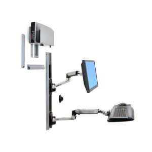 Soporte de pared para monitores Ergotron LX Wall Mount System con SKU 45-247-026, ideal para ajustar la posición de la pantalla