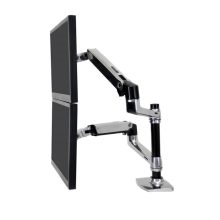 Ergotron LX Series Dual Stacking Arm para monitores de hasta 61 cm, color plata, modelo 45-248-026