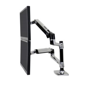 Ergotron LX Series Dual Stacking Arm para monitores de hasta 61 cm, color plata, modelo 45-248-026