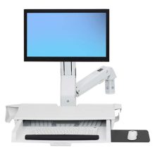 Carro para administración de tabletas Ergotron StyleView blanco modelo 45-260-216, fácil de ajustar y multifuncional. Ideal para movilidad en entornos médicos y educativos.