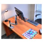Soporte de escritorio para monitores Ergotron LX Series con brazo LCD y poste de 86,4 cm en color negro SKU 45-295-026