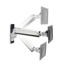 Brazo interactivo Ergotron para monitor VHD de 60 pulgadas, montado en pared de aluminio y color negro, SKU 45-304-026