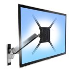 Brazo interactivo Ergotron para monitor VHD de 60 pulgadas, montado en pared de aluminio y color negro, SKU 45-304-026