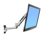 Soporte de pared Ergotron LX Sit-Stand para monitor LCD de 42 pulgadas, acero inoxidable, SKU 45-353-026