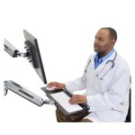 Ergotron LX Sit-Stand Wall Mount Keyboard Arm de acero inoxidable, SKU 45-354-026, para montar teclado y ajustable