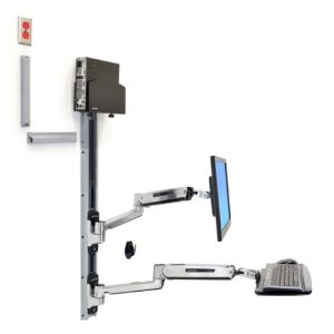 Soporte para monitor Ergotron de 42 pulgadas, montado en la pared, color plata, SKU 45-359-026