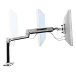 Vista del Ergotron LX Series LX HD Sit-Stand escritorio ajustable de aluminio para monitores de hasta 46 pulgadas, SKU 45-384-026.