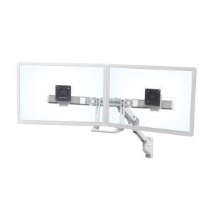 Soporte para monitor Ergotron de 32 pulgadas en color blanco, modelo 45-479-216, diseñado para montar en pared.