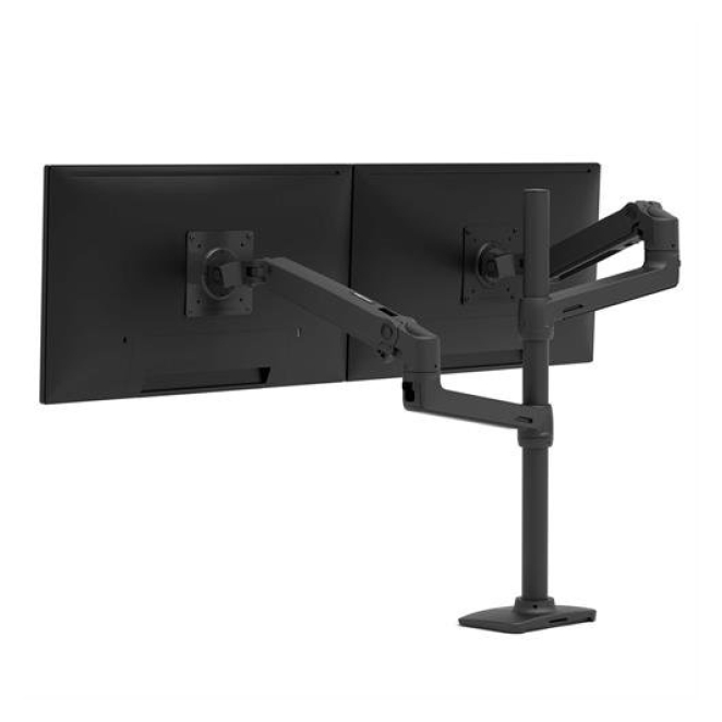 Ergotron LX Dual Stacking Arm de 40 pulgadas, Matte Black Soporte para monitores Ergotron LX Series LX Dual Stacking Arm, Tall Pole, color negro mate, SKU 45-509-224, capacidad de pantalla de 40 pulgadas