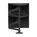 Soporte para monitores Ergotron LX Series LX Dual Stacking Arm, Tall Pole, color negro mate, SKU 45-509-224, capacidad de pantalla de 40 pulgadas