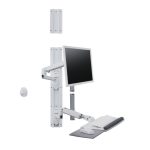 Sistema de montaje en pared Ergotron LX para monitores de 32 pulgadas, color blanco, SKU 45-551-216
