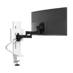 Soporte para monitor Ergotron TRACE blanco, tamaño 38 pulgadas, SKU 45-630-216, ideal para escritorio.