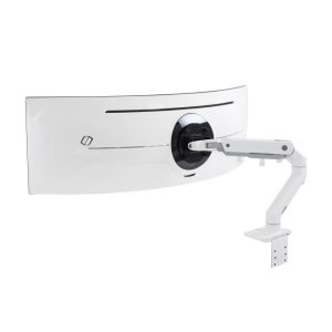 Soporte para monitor Ergotron HX Series de escritorio en color blanco, adecuado para pantallas de hasta 49 pulgadas, SKU 45-647-216