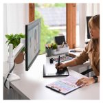 Brazo para monitor Ergotron NX Series, color blanco, soporte para monitores de hasta 34 pulgadas. SKU: 45-669-216