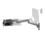 Ergotron Brazo para Teclado de Pared LX Pro en color gris oscuro, ajustable, SKU 45-685-293, ideal para monitores y estaciones de trabajo ergonómicas.