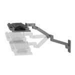 Ergotron Brazo para Teclado de Pared LX Pro en color gris oscuro, ajustable, SKU 45-685-293, ideal para monitores y estaciones de trabajo ergonómicas.