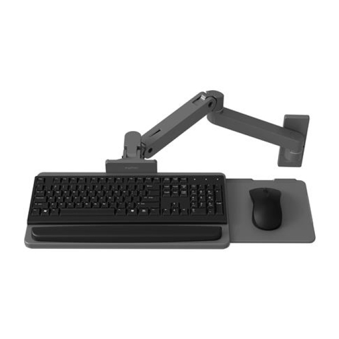 Ergotron Brazo para Teclado de Pared LX Pro con Soporte Ajustable Ergotron Brazo para Teclado de Pared LX Pro en color gris oscuro, ajustable, SKU 45-685-293, ideal para monitores y estaciones de trabajo ergonómicas.