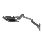Ergotron Brazo para Teclado de Pared LX Pro en color gris oscuro, ajustable, SKU 45-685-293, ideal para monitores y estaciones de trabajo ergonómicas.