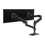 Soporte para monitor Ergotron LX Pro Series de 27 pulgadas, diseñado para escritorio con ajuste ergonómico y acabado en color negro. SKU 45-690-292