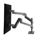 Soporte para monitor Ergotron LX Pro Series 45-690-293, compatible con monitores de 27 pulgadas. Color: Gris Oscuro.