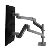 Soporte para monitor Ergotron LX Pro Series 45-690-293, compatible con monitores de 27 pulgadas. Color: Gris Oscuro.